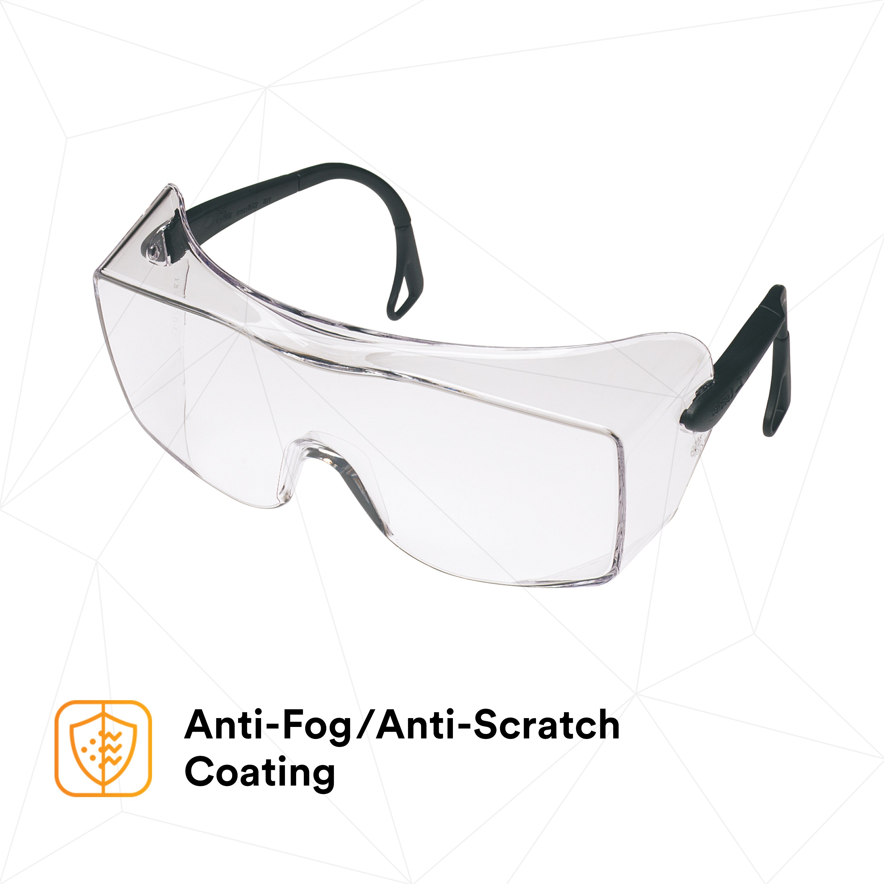 3M OX Protective 2000 Safety Glasses with Clear Anti-Fog Lens and Black Secure Grip Temple from Columbia Safety